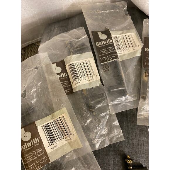 Set of 8 Belwith Antique English Satin Brass Drawer Handles 3 1/4 in. NOS - Picture 6 of 10